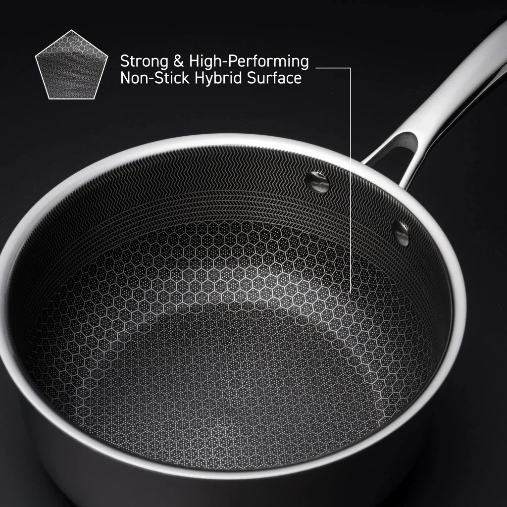 Close view of the HexClad hybrid cooking surface